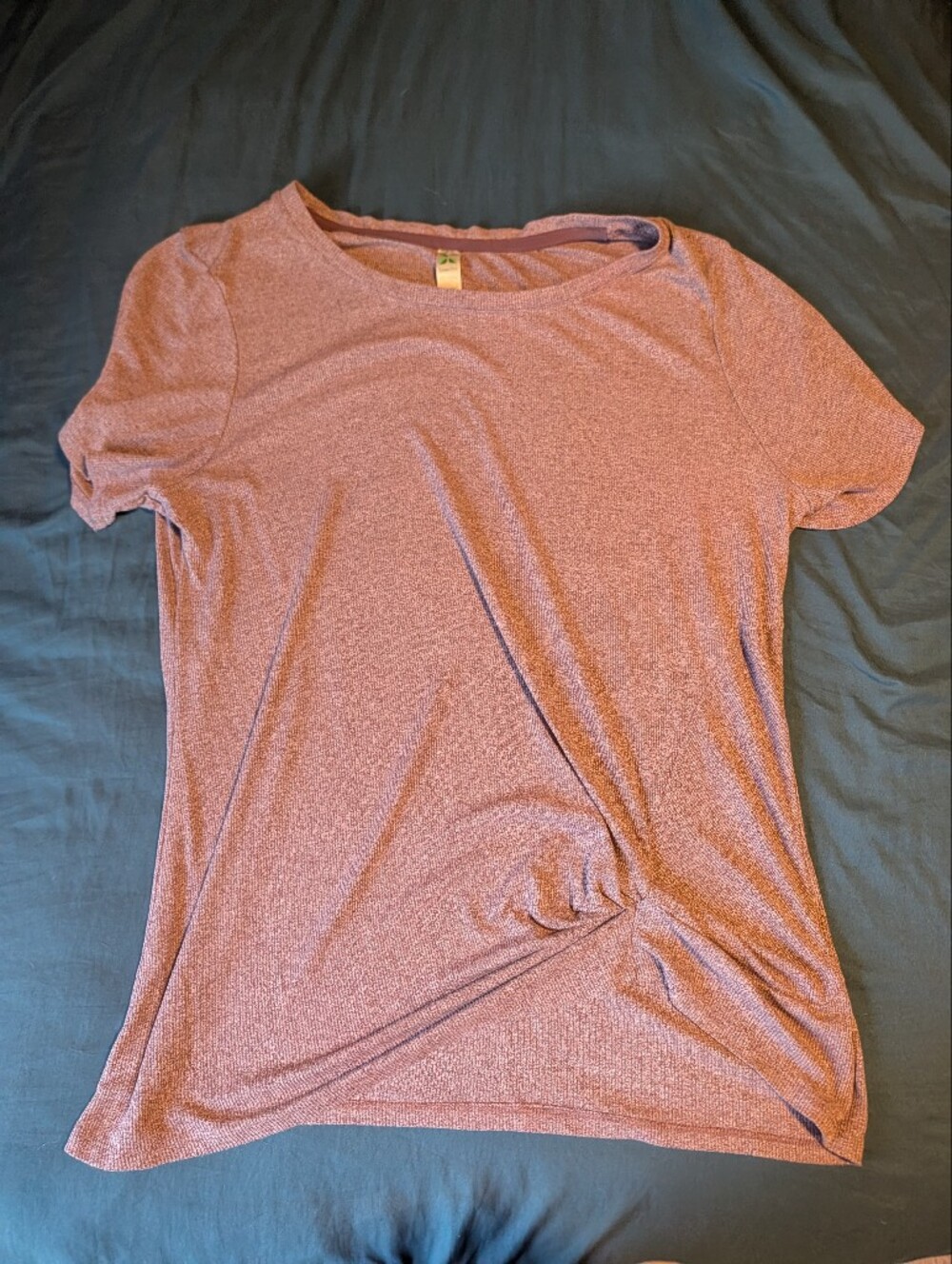 GreenTea Short Sleeve Knit Tee in Dusty Rose Heather